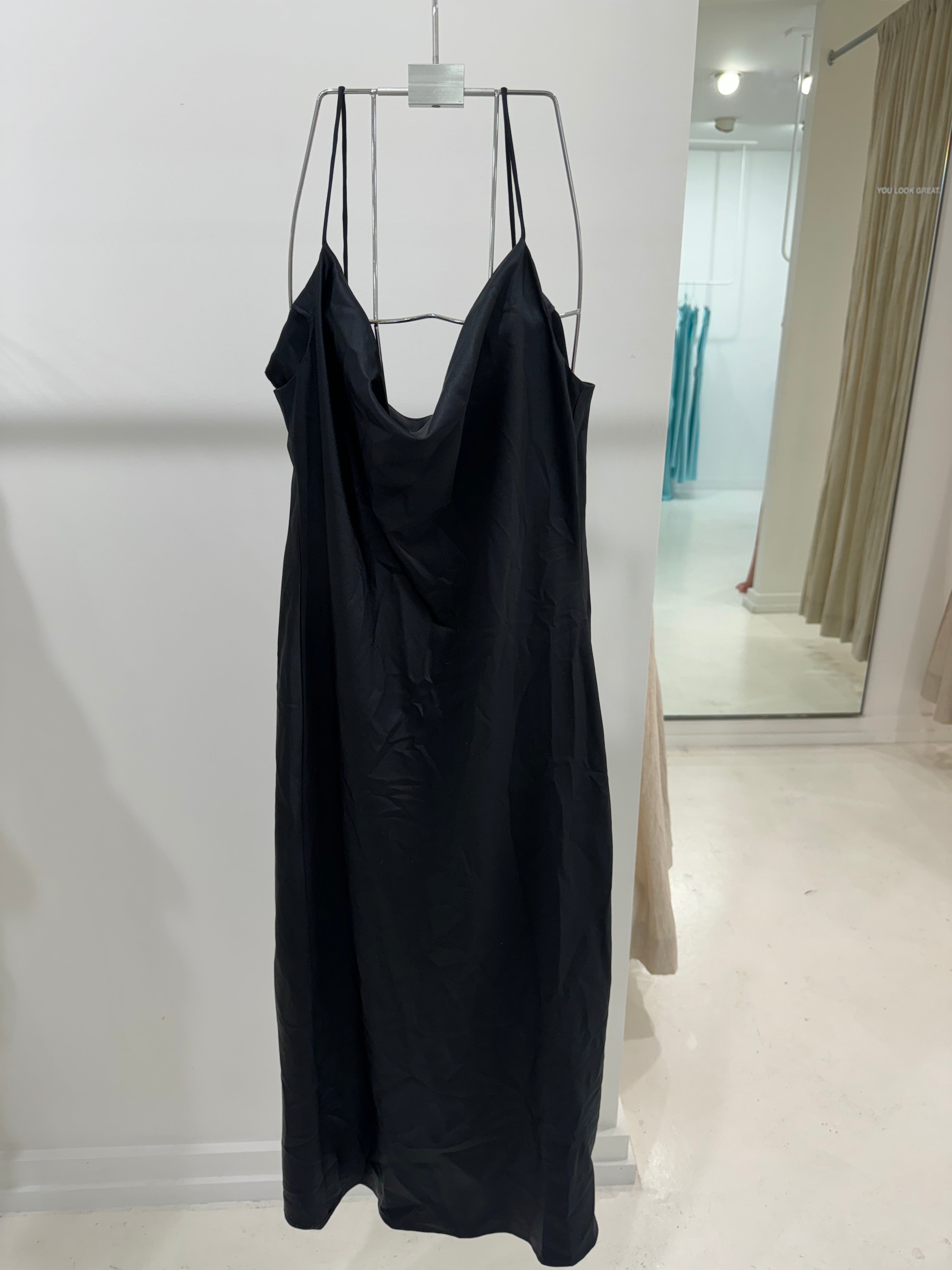 midi satin dress sample