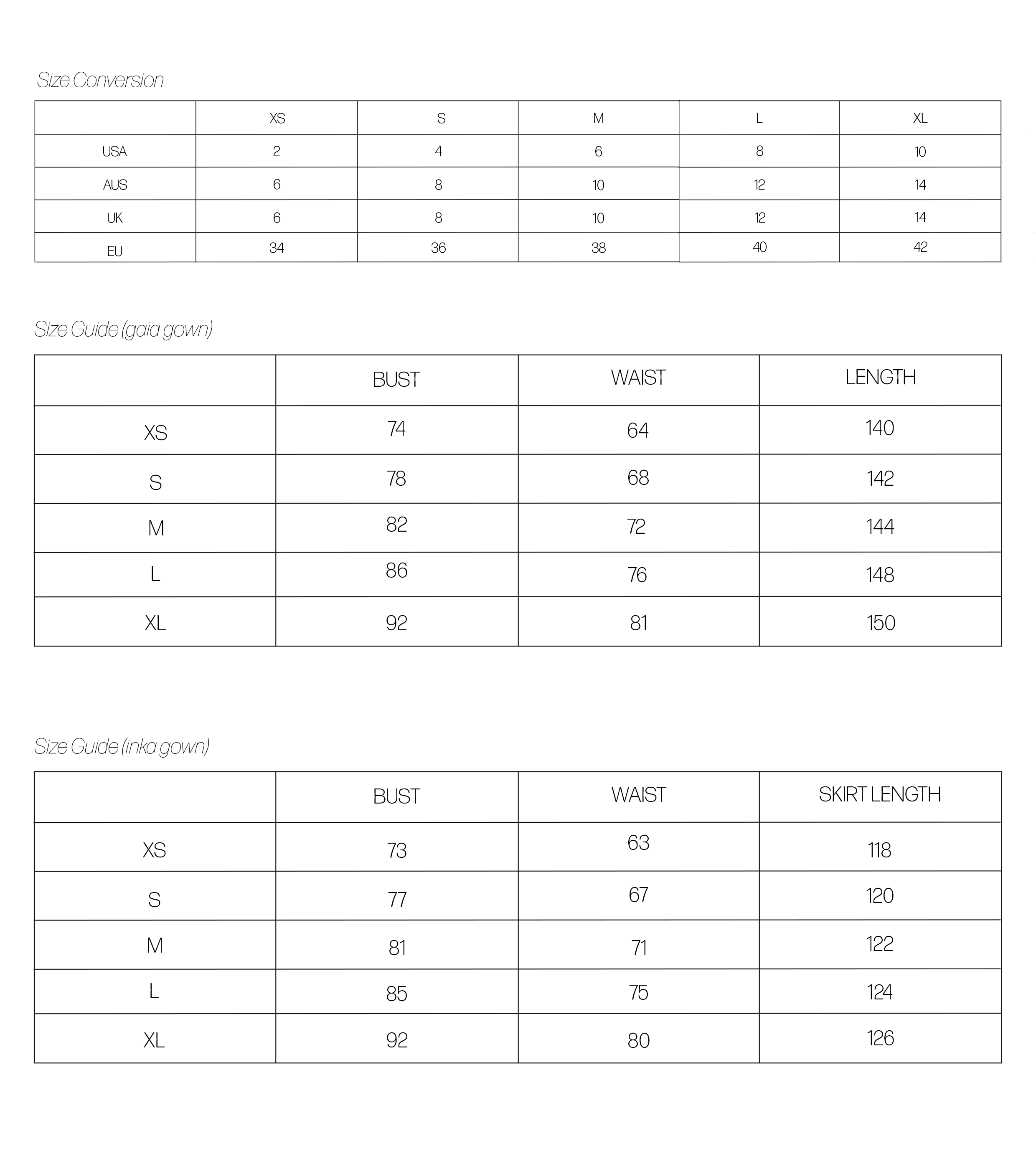 SIZE GUIDE