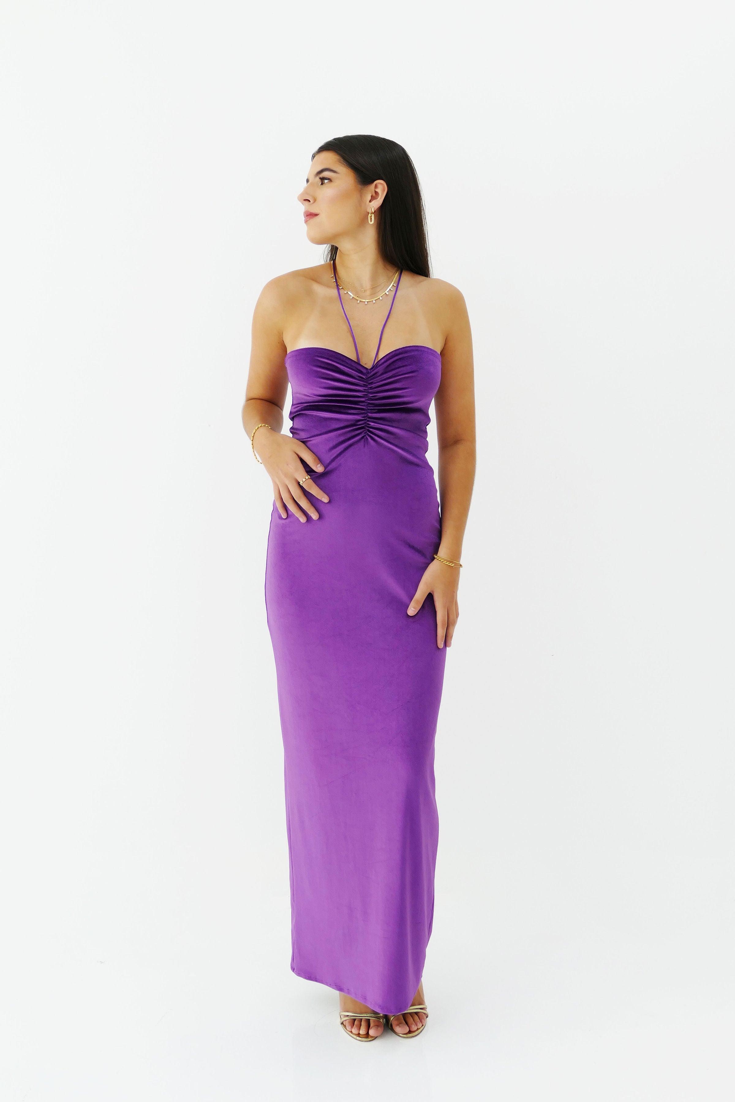 LULU GOWN purple M L No